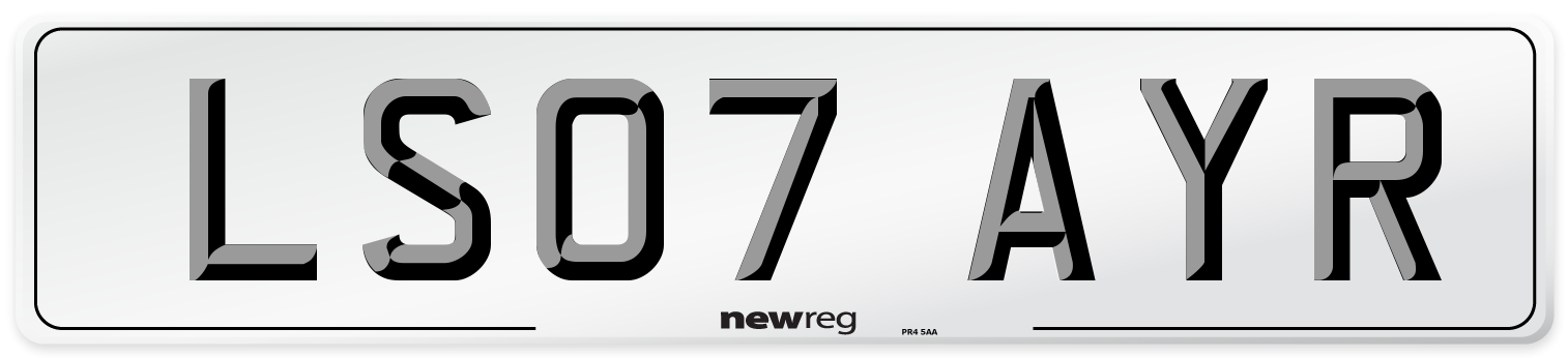 LS07 AYR Number Plate from New Reg